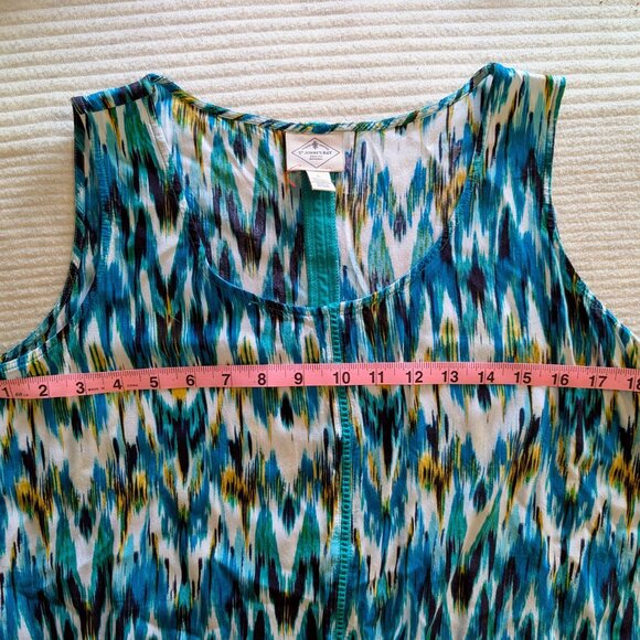 St. John's Bay Patterned, Flowy Tank Top, L - Picture 5 of 6